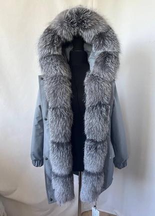 Женская зимняя куртка парка с натуральным трендовым мехом bluefrost