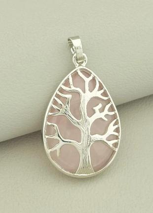 119408 кулон рожевий кварц 40x23мм.