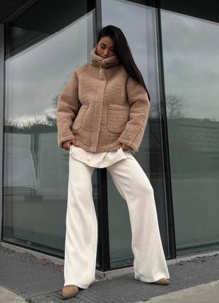 Шуба дублянка жіноча щільний баранчик утеплена силіконом ,стильна та актуальна куртка7 фото