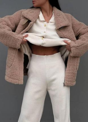 Шуба дублянка жіноча щільний баранчик утеплена силіконом ,стильна та актуальна куртка5 фото