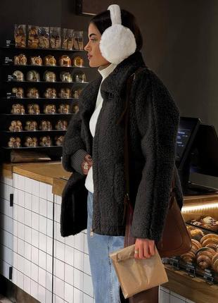 Шуба дублянка жіноча щільний баранчик утеплена силіконом ,стильна та актуальна куртка2 фото