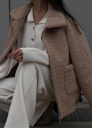 Шуба дублянка жіноча щільний баранчик утеплена силіконом ,стильна та актуальна куртка6 фото
