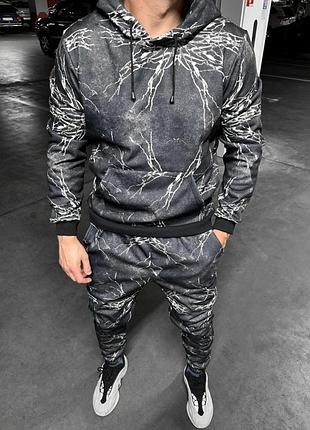 Чоловічий сірий утеплений костюм.5-752