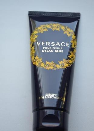 Набор versace, dylan blue pour femme, 100 мл+лосьон 100 мл+гель 100 мл+косметичка. оригинал.7 фото