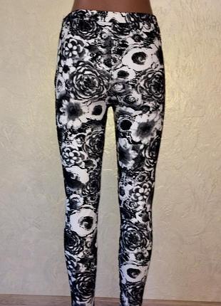 Шикарные черно-белые лосины с высокой посадкой!2 фото