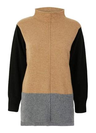 Кашемир 100% cashmere овер сайз свитер колорблок базовые цвета2 фото