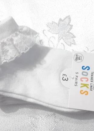 Шкарпетки george для дівчинки 7-10 років носочки з мереживом набір1 фото