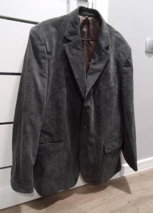 Мужской пиджак жакет серый велюровый3 фото