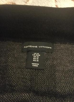 Adrienne vittadini короткая  трикотажная  серо-черная  юбка 50% шерсть клетка5 фото