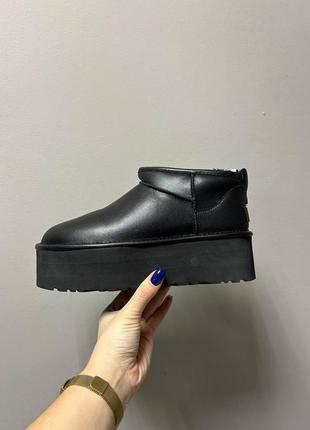 Угги ugg ultra mini lether platform1 фото