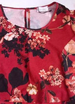 Красное платье миди с цветочным принтом 52 50 размер новое yours london4 фото