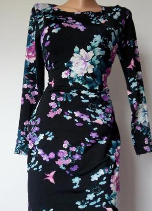 Черное осеннее платье нарядное 48 46 размер мини new look