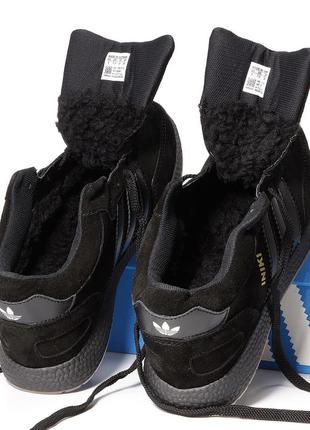 Зимние мужские замшевые кроссовки с мехом в стиле adidas iniki 🆕 зимние адидас2 фото
