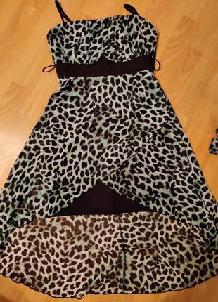 Шифонова тигрова сукня2 фото