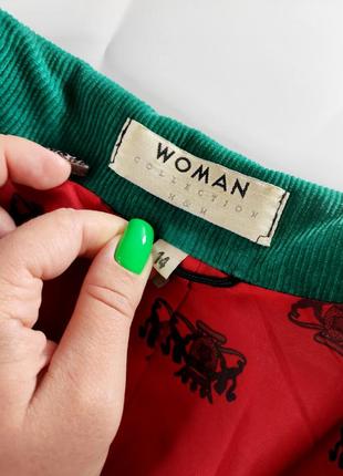 Пальто жіноче тепле оверсайз вінтаж темного кольору двубортне з зеленим воротом вовна від бренду hm woman 145 фото