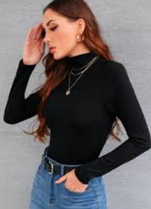 Кроп топ водолазка гольф в рубчик