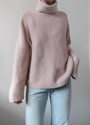 Пудровий светр оверсайз джемпер оверсайз пуловер реглан лонгслів кофта пудра светр h&m гольф3 фото