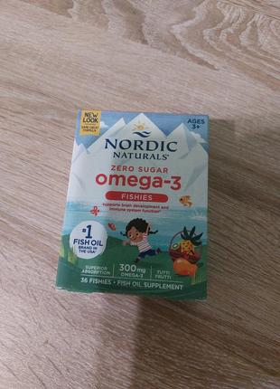 Риб'ячий жир для дітей nordic naturals рибки-желе 300 мг 36 рибок 
від 3 років1 фото