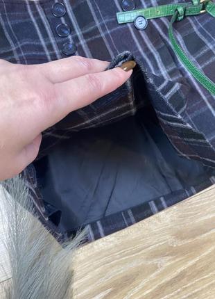 Tintoretto кайфовая трендовая шерстяная мини юбочка в складку5 фото