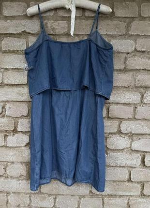 Легкое джинсовое мини  платье сарафан размер l old navy3 фото