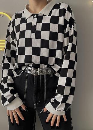 Лонг в шахматы shein 🖤🤍- хс-л