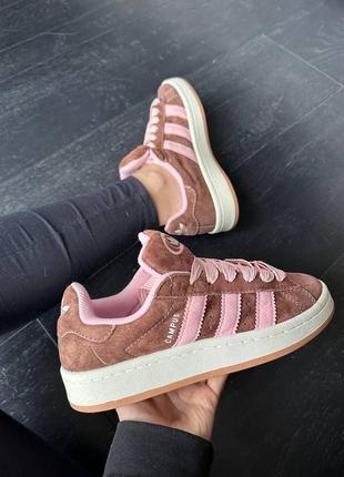 Adidas campus 00s brown / pink1 фото