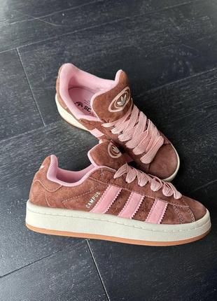 Adidas campus 00s brown / pink4 фото