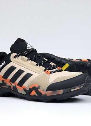 Adidas terrex кроссовки мужские термо бежевые с оранжевым осенние зимние евро зима водонепроницаемые отменные качество ботинки сапоги низкие адидас терекс2 фото