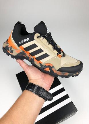 Adidas terrex кроссовки мужские термо бежевые с оранжевым осенние зимние евро зима водонепроницаемые отменные качество ботинки сапоги низкие адидас терекс1 фото