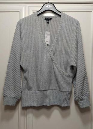 Джемпер, новый, серый в рубчик 6