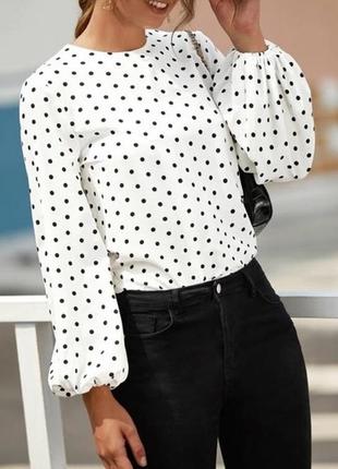 Стильна блуза в горошок shein1 фото