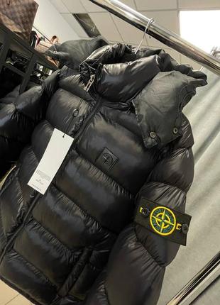 Мужская зимняя куртка пуховик stone island стон айленд черная синяя хаки5 фото