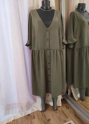Комфортное на пуговицах платье 👗 рубашка большого размера