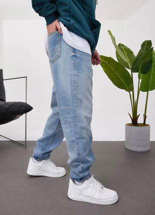 Джинсы удлиненные мужские мом свет синие &lt;unk&gt; повседневные молодежные джинсы4 фото