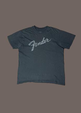 Fender guitar y2k promo classic logo tshirt футболка рок лого гитарный бренд винтажик streetstyle