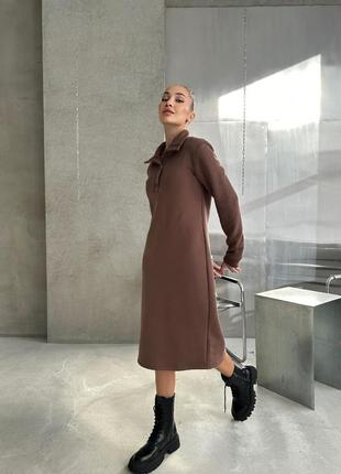 Трендова тепла сукня на кнопках4 фото