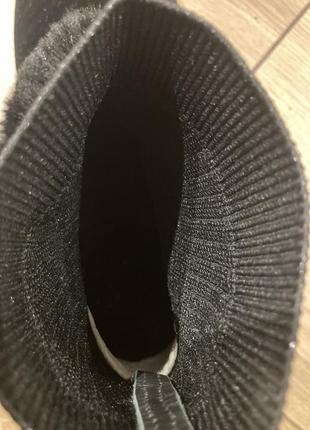 Женские черные замшевые ботинки с чулком довязом, 397 фото
