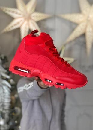 Мужские кроссовки nike air max 95 sneakerboot red зима скидка sale / smb