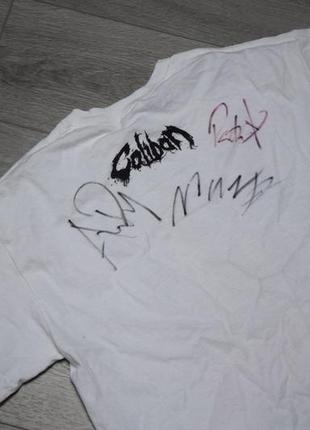 Футболка мерч металкор рок групи caliban з автографами учасників