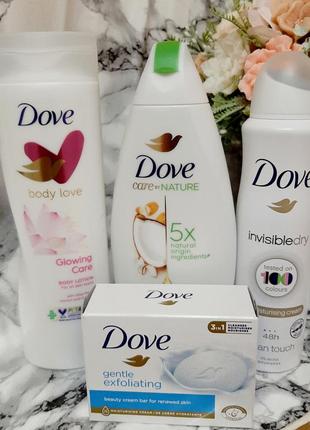 Набір dove, лосьйон, гель, дезодорант, мило,