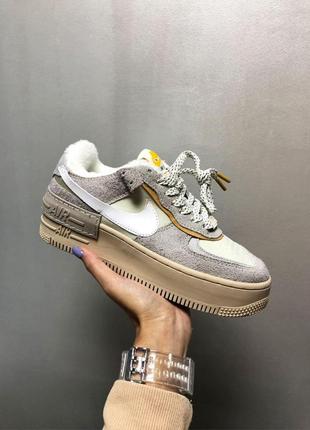 Женские кроссовки nike air force shadow wild fur 2020 зима / smb