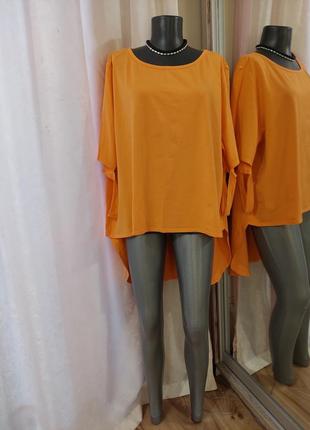 Асимметричный блузон, туника большого размера