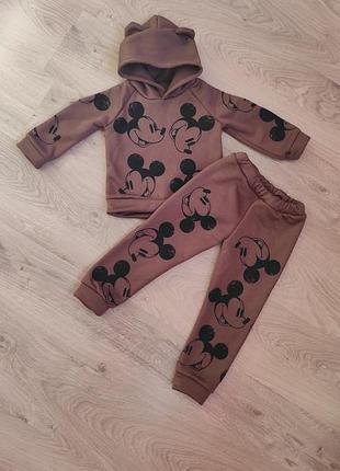 Костюм трехнитка на флисе для  мальчика или девочки с микки маусом