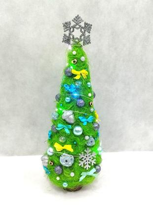 Новогодняя елка подарок мини дерево декоротивная украшения шары снежинки