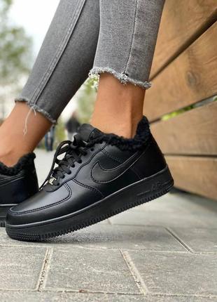 Чоловічі кросівки nike air force low winter black зима / smb