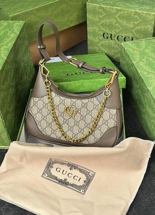 Женская кожаная сумка 👜 gucci aphrodite small shoulder bag grey