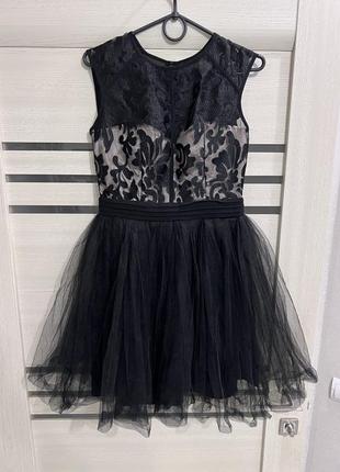 Платье новое чёрное шёлк фатин люкс lux9 фото
