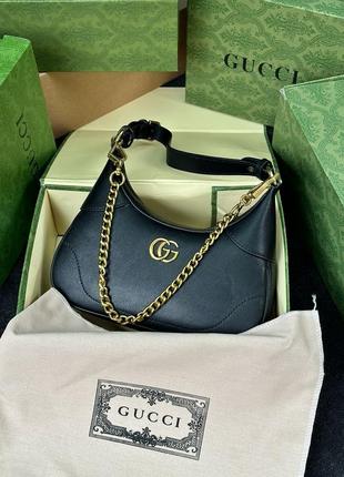 Женская кожаная сумка 👜 gucci aphrodite small shoulder bag black багет