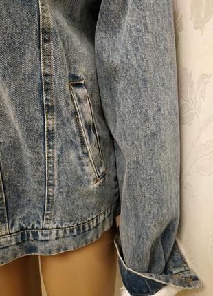 Тепла куртка джинс котон в ідеальному стані3 фото