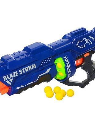 Дитячий іграшковий бластер blaze storm 12 м'яких кульків на батарейках